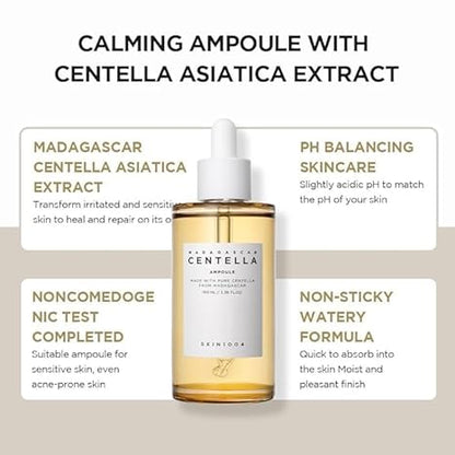 SKIN1004 Madagascar Centella Asiatica Ampoule Facial Serum |100% Centella Asiatica Extract for Soothing Sensitive and Acne-prone Skin, 30ml