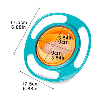 Pack Of 3 Gyro Bowl  Non Spill Feeding Toddler Gyro Bowl 360 Degree Rotating Dish (Color: Assorted)