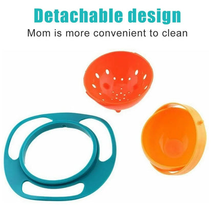 Pack Of 3 Gyro Bowl  Non Spill Feeding Toddler Gyro Bowl 360 Degree Rotating Dish (Color: Assorted)