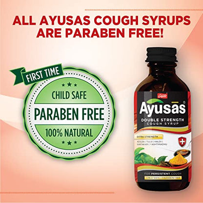 Sapat Ayusas Double Strength Cough Syrup,  (100ml - Pack of 2)