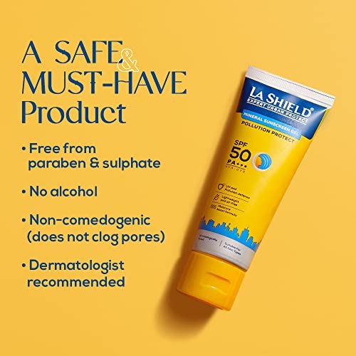 La Shield Pollution Protect Mineral Sunscreen Gel Spf 50,  50 gram
