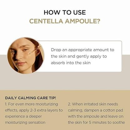 SKIN1004 Madagascar Centella Asiatica Ampoule Facial Serum |100% Centella Asiatica Extract for Soothing Sensitive and Acne-prone Skin, 30ml