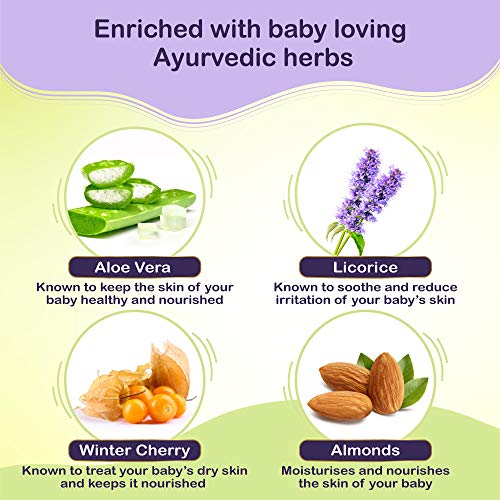 DABUR pH 5.5 Balanced Sensitive Skin with No Harmful Chemicals Contains Aloe Vera, Licorice and Almonds, Hypoallergenic and Dermatologically Tested No Paraben and Phthalates Baby Lotion - 500 ml