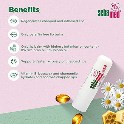 Sebamed Lip Defense, 4.8g For Dry & Chapped Lips With SPF 30 With Jojoba Oil & Vitamin E