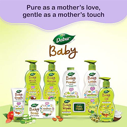 Dabur Baby Powder: Talc and Asbestos Free | With Oat Starch, Arrowroot Powder & Amba Haldi | Hypoallergenic & Dermatologically Tested with No Paraben & Phthalates - Pack of 300 g