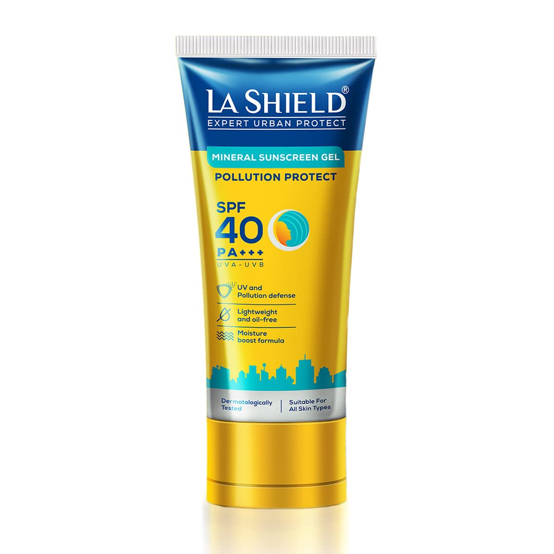 La Shield Pollution Protect | Mineral Based Sunscreen Gel | For Expert Urban Protection, Spf 40 And Pa+++, 50 Grams
