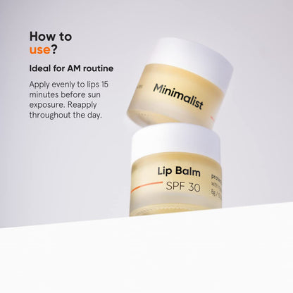 Minimalist Spf 30 Lip Balm With Ceramides & Hyaluronic Acid | Lip Protection & Nourishment | For Women & Men | 8 Gm