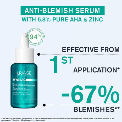 Uriage Hyseac Skin Anti-Blemish Serum 5.8% AHA for Hormonal Peak &amp; Stress Acne Dermat Recommended 30ML