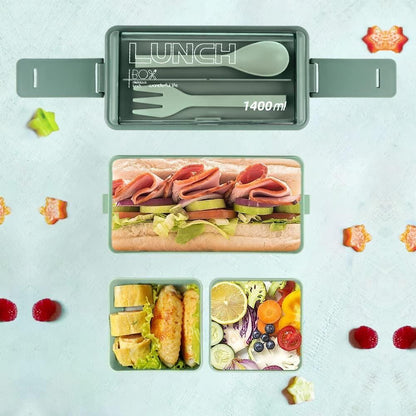 Lunch Box for Office Men and Lunch Box for Kids, Microwave Safe Lunch Boxes (Pack of 1,Multicolor, Plastic