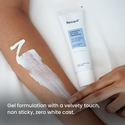 Re' Equil Ultra Matte Dry Touch Sunscreen Gel Spf 50 Pa++++, Water Resistant With Zinc Oxide And Titanium Dioxide 50G