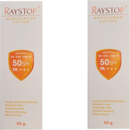 Raystop sunscreen spf50 lotion 100g pack of 2