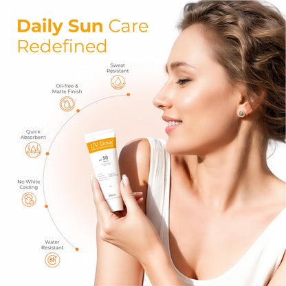 UV Doux Silicone Sunscreen Gel SPF 50 PA+++|India’s No.1 Dermatologist Recommended Brand|Invitro,In-Vivo Tested|UVA/UVB Protection, Benzene Free|No White Cast |Oily & Acne-Prone Skin |50 g