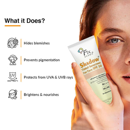 Shadow spf50 tinted sunscreen for face 30g