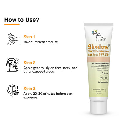 Shadow spf50 tinted sunscreen for face 30g