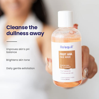 RE' EQUIL Fruit AHA Face Wash for Skin Brightening - 200ml
