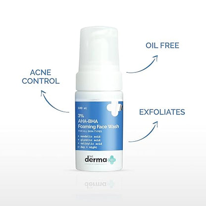 The Derma Co 3% AHA + BHA Foaming Daily Face Wash 100ml