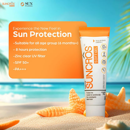 Suncros Softgel Sunscreen, SPF 50+ & PA+++ 50g