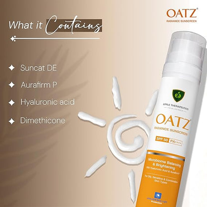 Oatz Radiance Sunscreen SPF 50 PA+++ 50gms