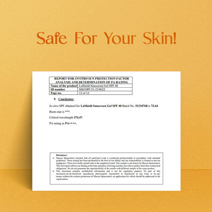 La Shield SPF 40 & PA+++ Mineral Based Sunscreen Gel | Suitable For All Skin Types, 50 Grams