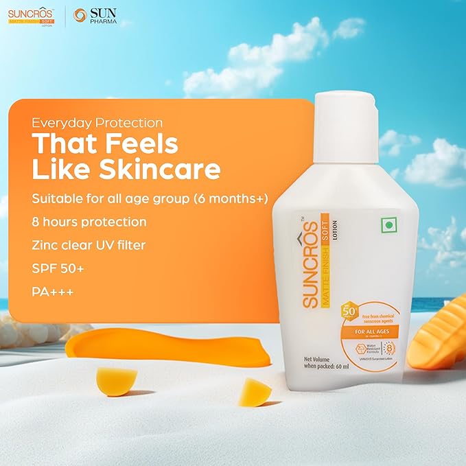 Suncros Matte Finish Soft Lotion SPF 50+ PA+++ 60ml