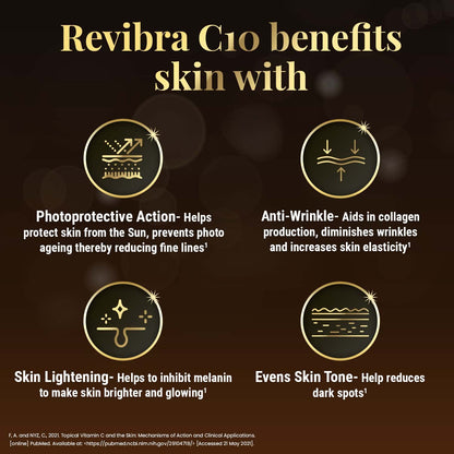 Revibra C10 Pure Vitamin C Cream, 28 Vegicaps Of 0.5Ml Each