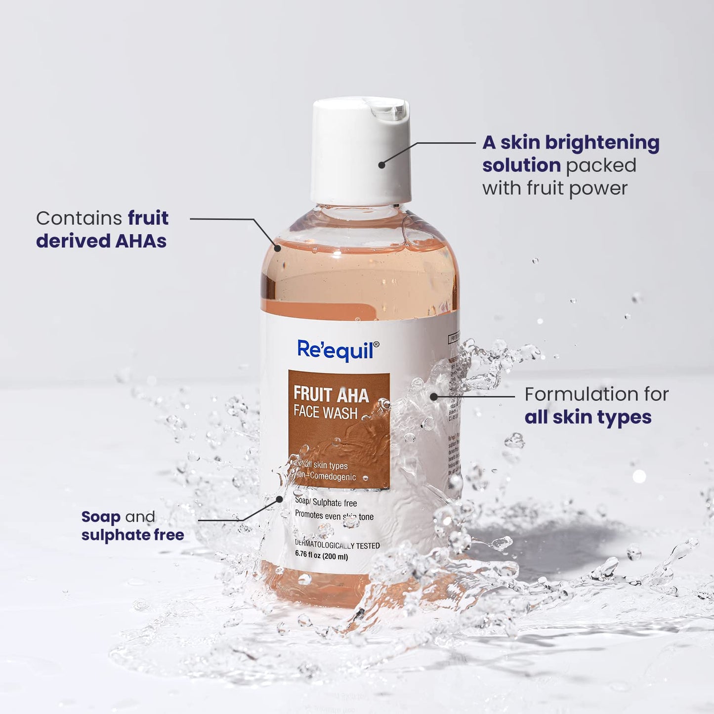 RE' EQUIL Fruit AHA Face Wash for Skin Brightening - 200ml