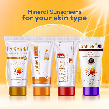 La Shield SPF 40 & PA+++ Mineral Based Sunscreen Gel | Suitable For All Skin Types, 50 Grams