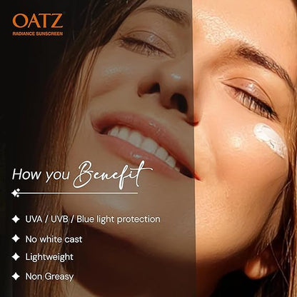 Oatz Radiance Sunscreen SPF 50 PA+++ 50gms
