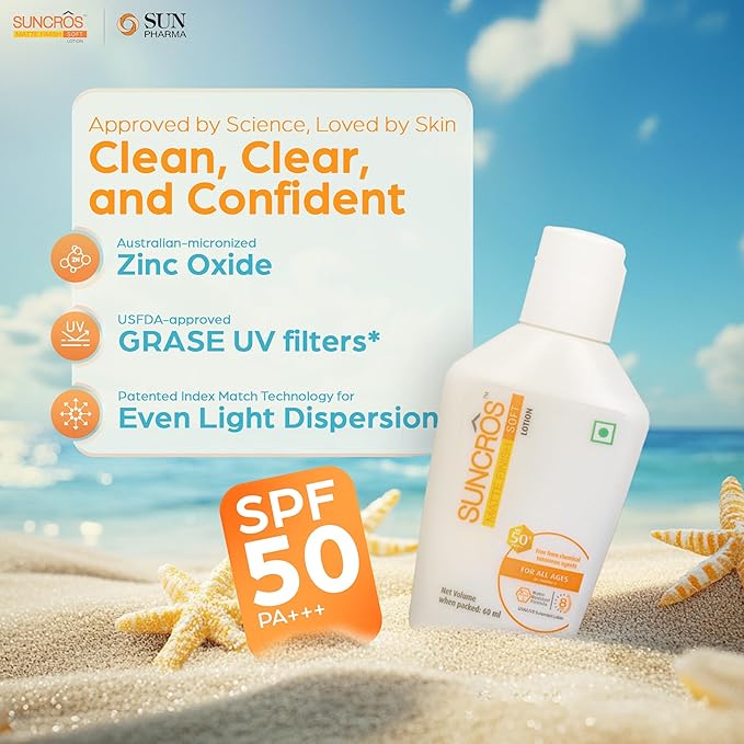 Suncros Matte Finish Soft Lotion SPF 50+ PA+++ 60ml