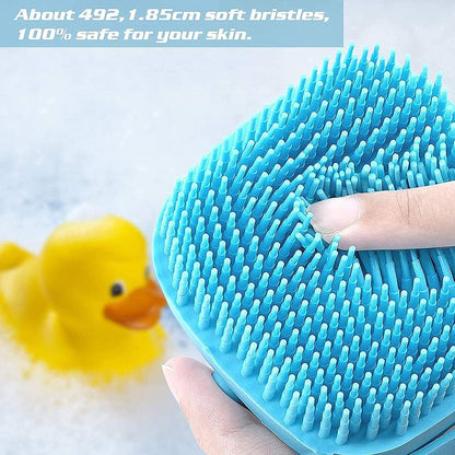 Body Scrubber with Soap Dispenser Brush, Silicone Exfoliating Brushes, Soft Body Exfoliator, Bath Loofah for Babies, Kids, Women, Men and Pets (Multicolor) - Pack of 1