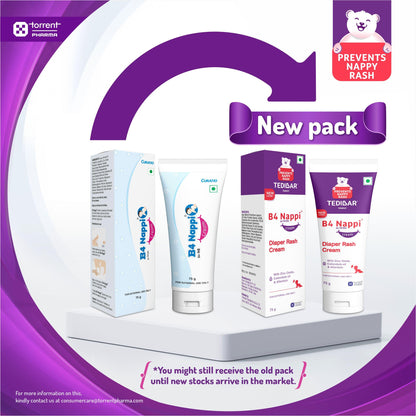 B4 Nappi Baby Boy's and Baby Girl's Curatio Diaper Rash (Cream, 3-6 Months)