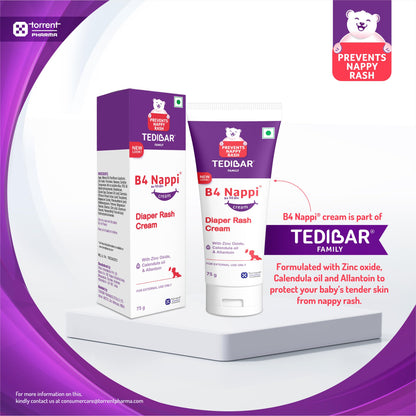 B4 Nappi Baby Boy's and Baby Girl's Curatio Diaper Rash (Cream, 3-6 Months)