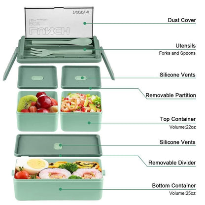 Lunch Box for Office Men and Lunch Box for Kids, Microwave Safe Lunch Boxes (Pack of 1,Multicolor, Plastic