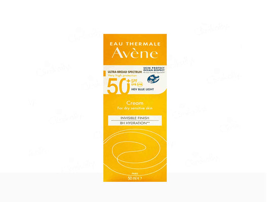 Avene Invisible Finish 8 hr hydration Very High Protection Sunscreen Cream SPF 50+ 50ml