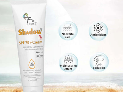 Fixderma shadow rx Sunscreen Cream SPF 70+ 75g