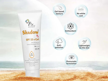 Fixderma shadow rx sunscreen spf55 gel 75g