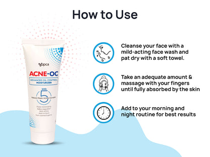 Step to use Acne OC Moisturiser