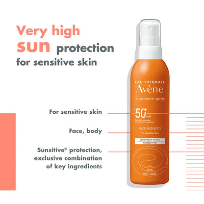 Avene EAU thermale spf 50 spray 200ml pack of 2