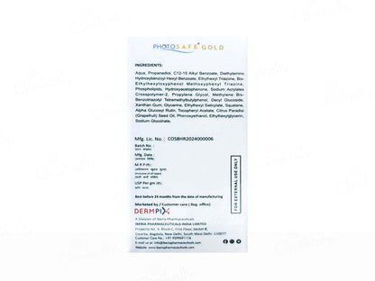 Photosafe Gold Invisible Sunscreen Water Gel 50gm