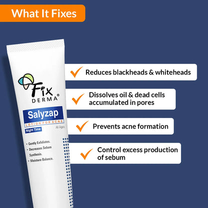 Fixderma salyzap lotion for acne 20ml night time