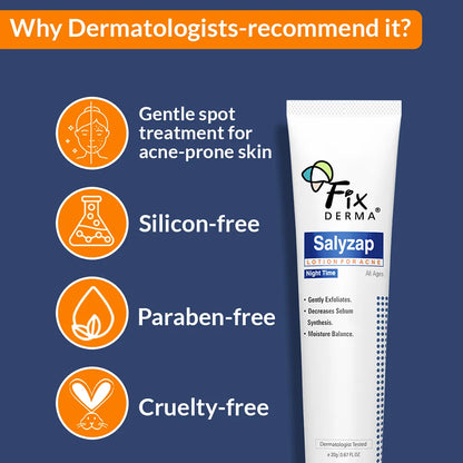 Fixderma salyzap lotion for acne 20ml night time