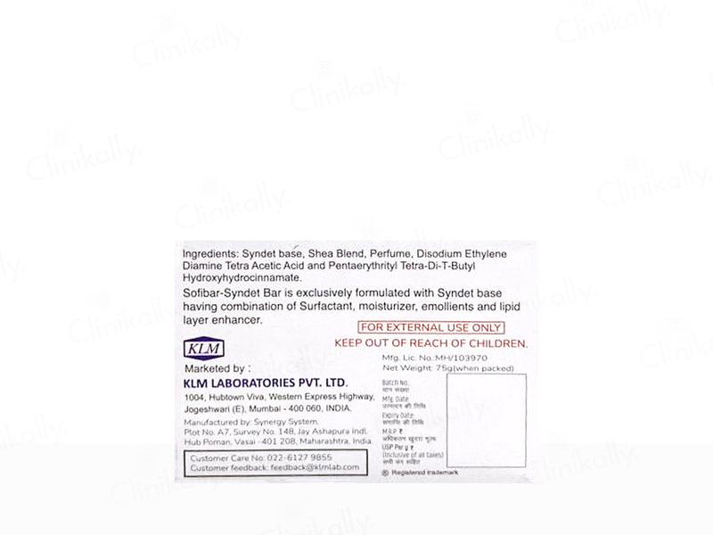Klm Sofibar Syndet Bar Soap