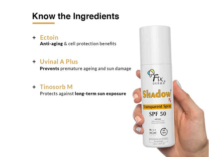 Fixderma Shadow Rx Transparent Spray Sunscreen 50ml