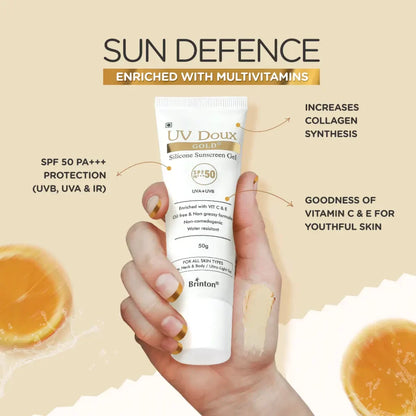 UV Doux gold sillicone sunscreen spf50 gel 50g