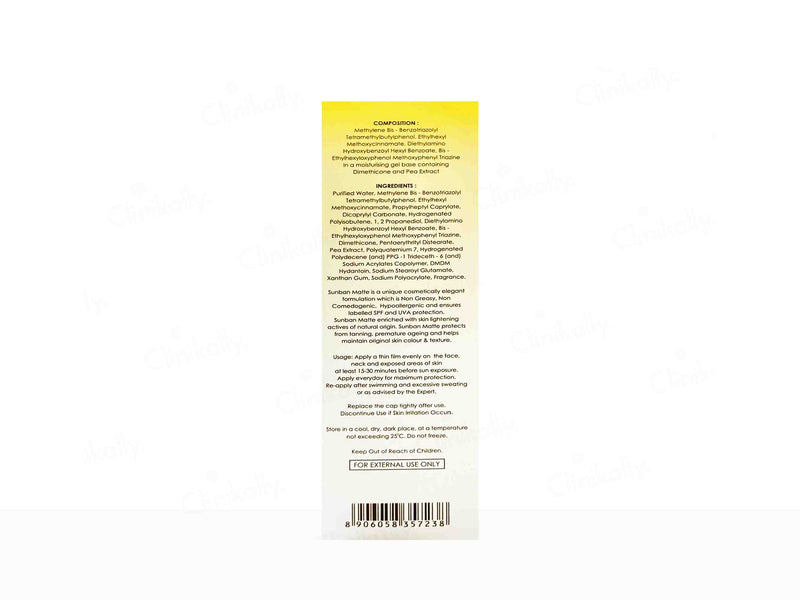 H & H Sunban matte gel spf 30+ Sunscreen 75g