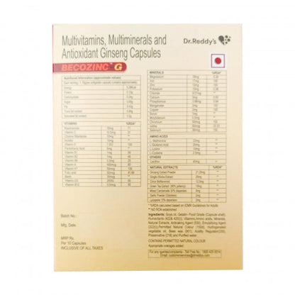 Becozinc G, 10 Capsules