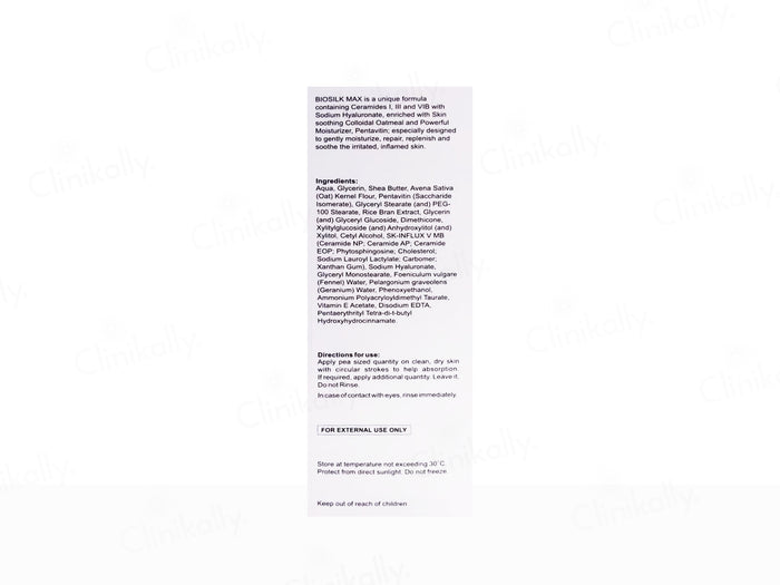 Biosilk max moisturising cream 150g