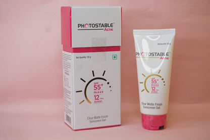 Photostable acne spf 55 pa++++ sunscreen gel 50g