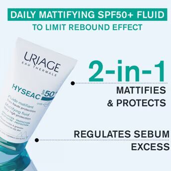 Uriage Hyseac Mattifying Fluid SPF50+ Light &amp; Matt Texture Combination Oily Skin Dermat Recommended 50ML