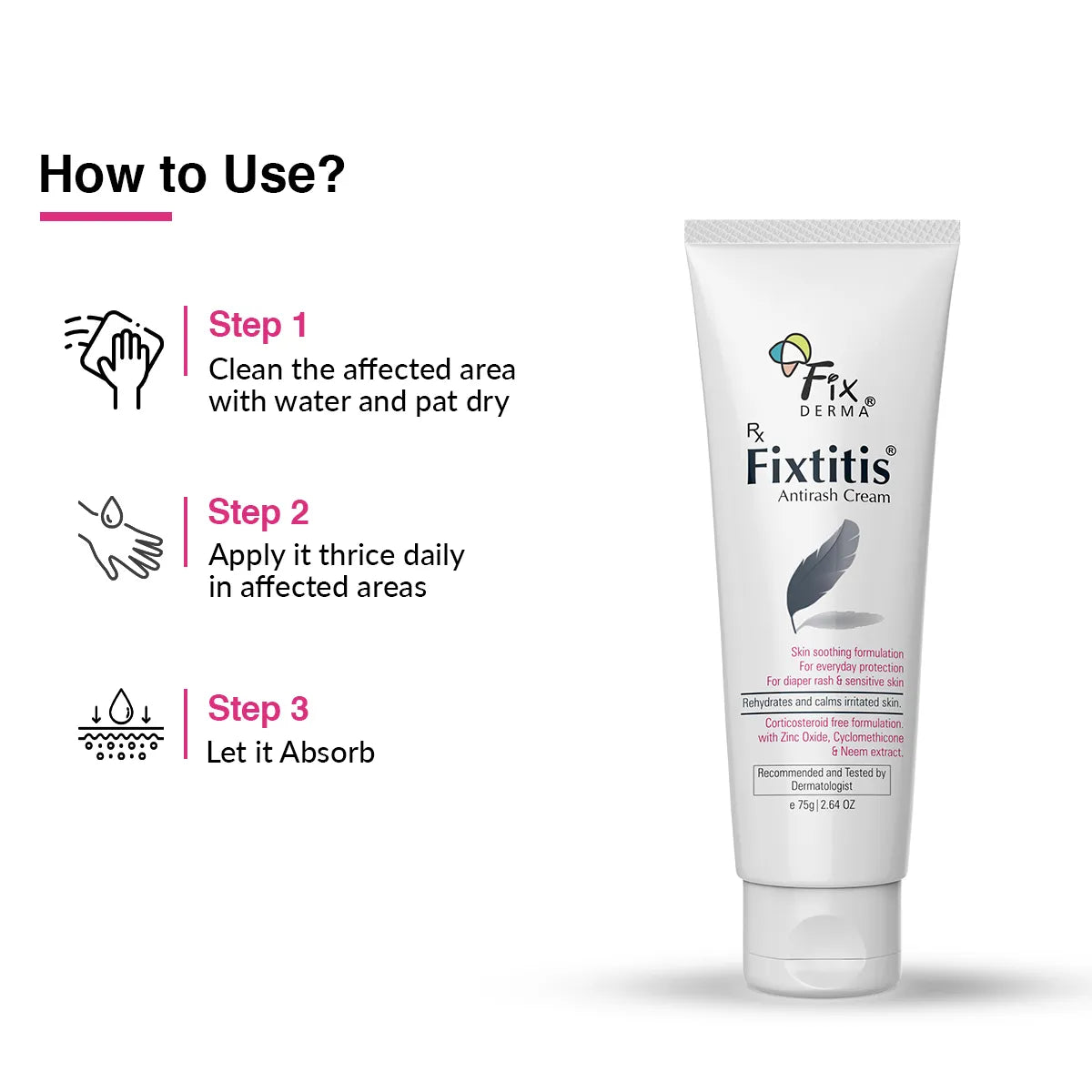 Fixderma Fixtitis Anti Rash Cream 75g